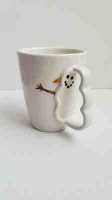 Starbucks Barista 2003 Snowman Handle Christmas Coffee Mug White Ivory Cup - Sold on eBay Jan, 10th 2020 for $19.95