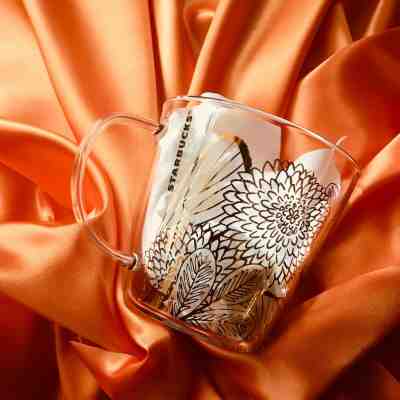 Winter 2019 STARBUCKS Clear Glass Mug w Handle 14oz Gold Butterfly - NEW & HTF! - Sold on eBay Dec, 31st 2019 for $28.00