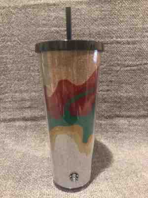 New Starbucks 2018 Holiday Cold Cup Tumbler 24 Oz Flow Glitter Sparkle Marbled - Sold on eBay Dec, 31st 2019 for $28.99