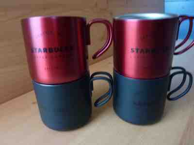 Starbucks 3oz espresso mugs stainless steel demitasse cups Xmas  2017 x4 lot 2 - Sold on eBay Jan, 12th 2020 for $40.00