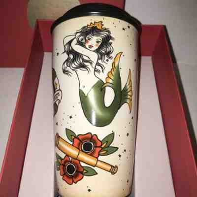 Starbucks 2015 Tattoo Mermaid Siren Ceramic Travel Mug Cup Tumbler 12 OZ NWT - Sold on eBay Jan, 12th 2020 for $94.99