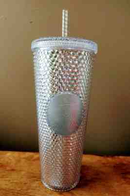 NEW Starbucks Iridescent Bling Studded Tumblers Cup 24 oz. Platinum Valentine - Sold on eBay Jan, 12th 2020 for $25.99