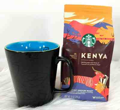 Starbucks Coffee Mug 2007 Black Leaves Starbucks Kenya Coffee Bundle - Sold on eBay Jan, 12th 2020 for $17.77