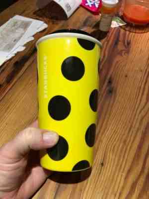 starbucks tumbler Yelow And Black Polka Dot - Sold on eBay Jan, 12th 2020 for $15.00