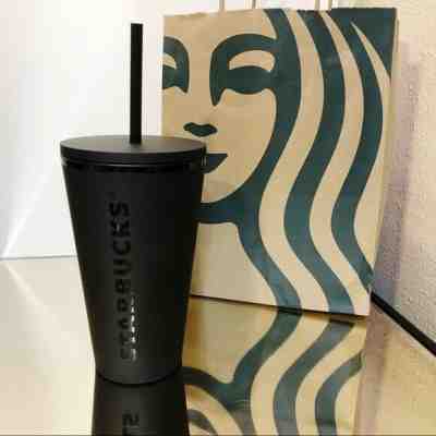 Starbucks Matte Black Tumbler 16oz Cold Cup NWT Fast Free Shipping  - Sold on eBay Jan, 12th 2020 for $30.59