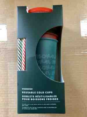 RARE Starbucks 2019 Winter Reusable Cold Cups - 5 Pack - Not Color Changing - Sold on eBay Jan, 12th 2020 for $24.00