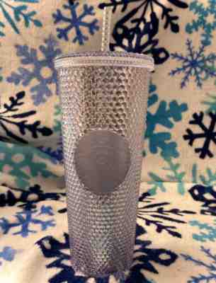 NEW Starbucks 2019 BLING PLATINUM Studded Tumbler Venti 24oz Holiday Limited - Sold on eBay Jan, 12th 2020 for $19.99