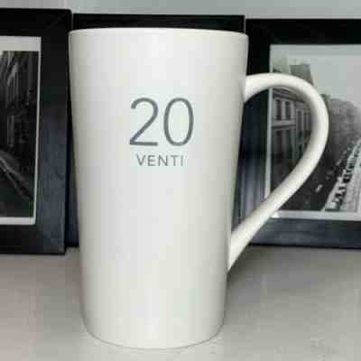 STARBUCKS 20 Venti Large Ceramic Mug Matte White & Grey 20 oz. 6" 2011 - EUC - Sold on eBay Jan, 12th 2020 for $18.18