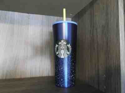 **RARE  New 2020 Starbucks stainless 24oz Blue Speckled Venti cold cup Tumbler   - Sold on eBay Jan, 12th 2020 for $37.95