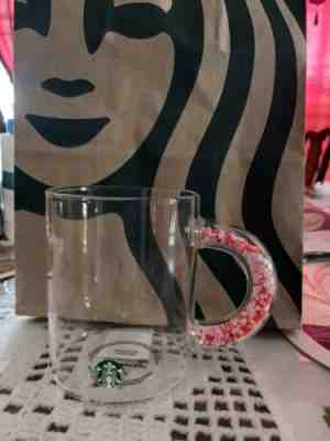 2020 Starbucks Confetti Hearts Handle Glass Mug Valentines Cup New SHIPS NOW - Sold on eBay Jan, 12th 2020 for $26.99