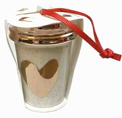 Starbucks 2017 Gold Heart Holiday Christmas Tree Ornament LIMITED - Sold on eBay Jan, 12th 2020 for $17.99