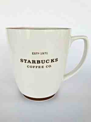 Starbucks "Est 1971"  Large Coffee Cup, Mug 18 Ounce Brown White 2008 - Sold on eBay Jan, 12th 2020 for $21.99