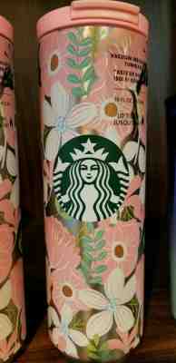 Starbucks 2020 Stainless Steel Insulated Floral 16 oz Tumbler Pink Floral New! - Sold on eBay Jan, 12th 2020 for $24.49