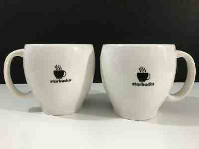2 Starbucks ABBEY Coffee Mugs 14 Oz White Cup Steaming Logo 2004 - Sold on eBay Jan, 12th 2020 for $19.00