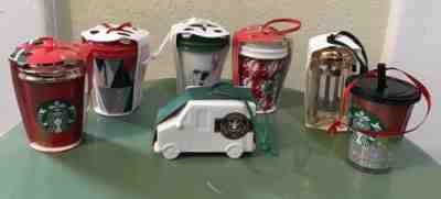Lot Of  7 Starbucks  Coffee Christmas Ornaments Holiday “retired” 2018-16 - Sold on eBay Jan, 12th 2020 for $40.00