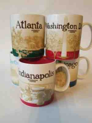 Starbucks Collectors Mug Lot Of 5 North Carolina Chicago Atlanta Indi DC  - Sold on eBay Jan, 12th 2020 for $101.39