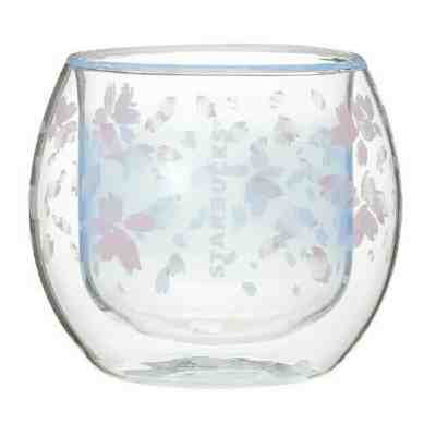 STARBUCKS JAPAN 2019 Sakura Double Wall Glass Clear Drop Cherry Blossom - Sold on eBay Jan, 12th 2020 for $39.00