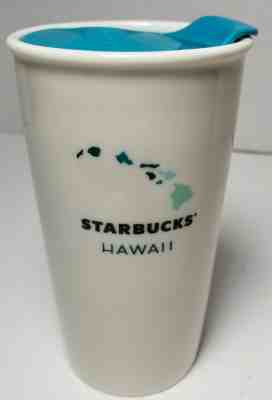 Starbucks Hawaii 2014 Ceramic Travel Tumbler 12oz Teal Blue Lid Collectible Rare - Sold on eBay Jan, 12th 2020 for $33.99