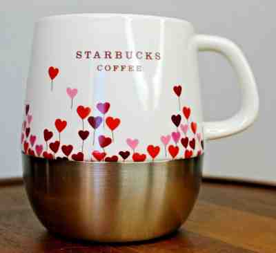 Starbucks Hearts Stainless Steel Coffee Mug Cup Valentine's Day 2007 14oz - Sold on eBay Jan, 12th 2020 for $17.50