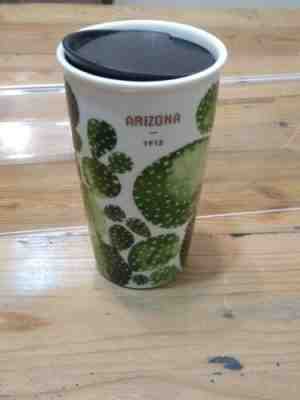 Starbucks Mug Travel Tumbler Arizona Cactus Limited Edition Ceramic 12 Oz - Sold on eBay Jan, 12th 2020 for $38.00