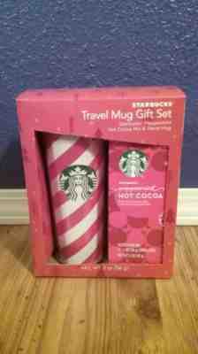 STARBUCKS Travel Mug GIFT SET Candy Cane 16oz Christmas Red Peppermint Hot Cocoa - Sold on eBay Jan, 11th 2020 for $20.00