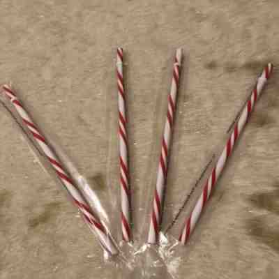 4 Starbucks Reusable Straws Holiday Candy Cane 2018 Sealed New Venti Cold Drink - Sold on eBay Jan, 11th 2020 for $24.99