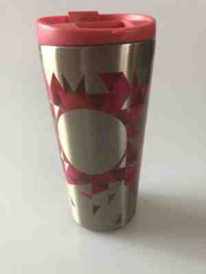STARBUCKS Red & Gold TRAVEL MUG Tartan STAINLESS STEEL 16oz TUMBLER 2014 rArE - Sold on eBay Jan, 11th 2020 for $15.00