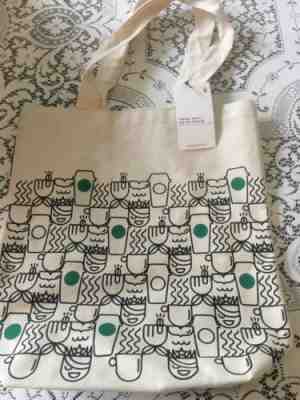 Starbucks Anywhere Travel Grocery Tote Bag Canvas Two Handles Straps - Sold on eBay Jan, 12th 2020 for $17.41