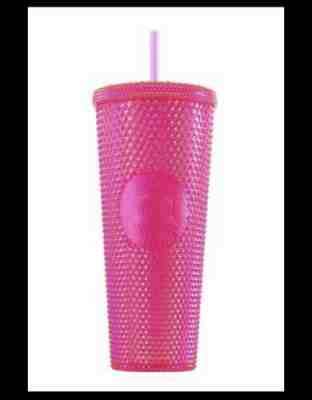 STARBUCKS 2019 Neon Pink Studded Cold Cup Tumbler IN HAND!!!  24 oz. - Sold on eBay Jan, 11th 2020 for $30.00