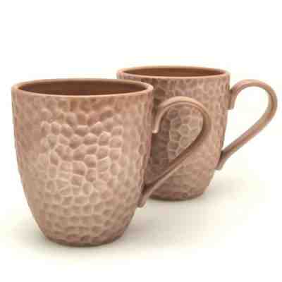 2 Starbucks 2007 Copper Bronze Hammered Golf Dimple Textured Coffee Mug Pebble - Sold on eBay Jan, 11th 2020 for $32.79