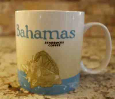 2011 Starbucks BAHAMAS Global Icon Cream Sky Blue Seashell Coffee Mug - 16 oz - Sold on eBay Jan, 11th 2020 for $23.00