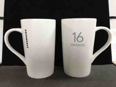 Set of 2 ~ 2011 STARBUCKS IVORY CERAMIC GRANDE 16 OZ LATTE/COFFEE MUGS - Sold on eBay Jan, 11th 2020 for $24.99