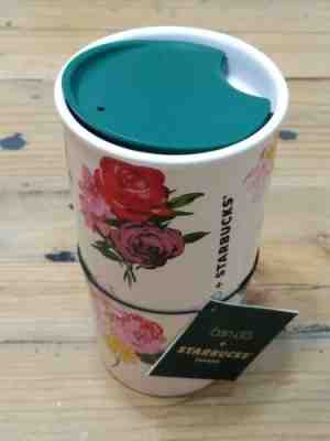 Starbucks ban do Limited Edition  /Floral Design/ ceramic tumber 12 oz - Sold on eBay Jan, 11th 2020 for $40.00