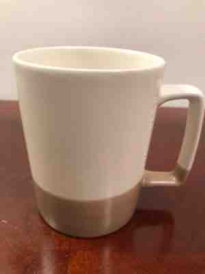 Starbucks 16 oz Square Handle Tan/White Dipped 2016 Coffee Tea Ceramic Mug Cup - Sold on eBay Jan, 11th 2020 for $19.56