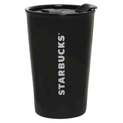 Starbucks Tumbler Travel Coffee Mug With Lid Black White 8 oz Ceramic NEW - Sold on eBay Jan, 11th 2020 for $24.99