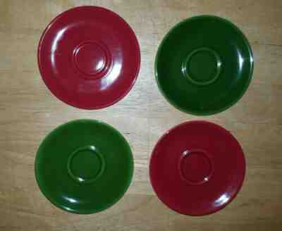 (4) Starbucks Holiday Christmas Red & Green Pearlessence Demi Espresso Saucers  - Sold on eBay Jan, 13th 2020 for $22.99