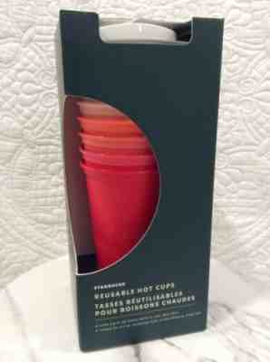 Starbucks 2019 HOLIDAY Reusable 6 Holiday Hot Cups with Lids *Top of Box Torn* - Sold on eBay Jan, 13th 2020 for $15.00