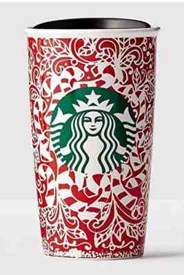 Starbucks Travel Mug Tumbler Ceramic Lid Red Candy Cane New - Sold on eBay Jan, 13th 2020 for $16.00
