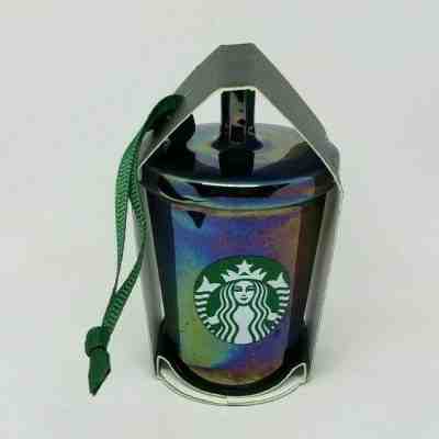 Starbucks Ceramic Christmas Holiday Tree Ornament 2019 Iridescent Pearlescent - Sold on eBay Jan, 13th 2020 for $16.50