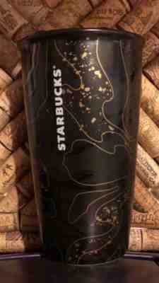 NEW 2018 Starbucks Black Travel Tumbler Coffee Cup 12 fl oz Holiday Double Wall - Sold on eBay Jan, 13th 2020 for $25.00