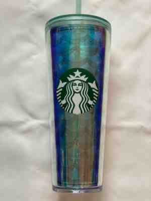 Starbucks Iridescent Tumbler 24 Oz Mermaid Tail Waves Rare HTF - Sold on eBay Jan, 13th 2020 for $35.00