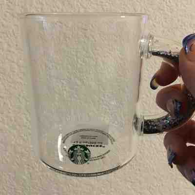 Starbucks Glitter Handle Glass Mug 2019 Holiday Cup Christmas - Sold on eBay Jan, 13th 2020 for $40.00