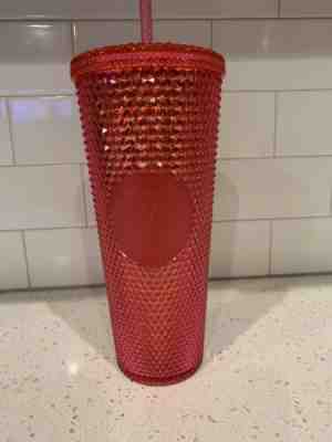 STARBUCKS Neon Pink Studded Tumbler WINTER HOLIDAY CUP 2019 24oz. “NEW” - Sold on eBay Jan, 13th 2020 for $18.00