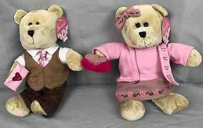 Starbucks Bearista 59th Ed Plush Bear Lot Heart 2007 Valentines Boy & Girl Set - Sold on eBay Jan, 13th 2020 for $24.95