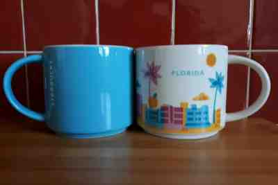 STARBUCKS 2013 FLORIDA MUG YAH COLLECTION + 2012 BLUE STACKING MUG LOT OF 2 MUGS - Sold on eBay Jan, 13th 2020 for $24.99