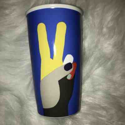Starbucks Holiday Traveler 12oz Double Wall Ceramic Tumbler 2017 PEACE - Sold on eBay Jan, 13th 2020 for $19.99