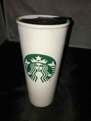 Starbucks Logo Double Wall Ceramic Travel Mug 16 Oz White Tumbler 2016 - Sold on eBay Jan, 13th 2020 for $18.00