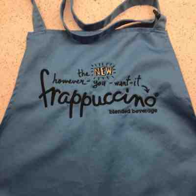 Starbucks Coffee Light Blue Frappuccino Apron Employee 2 Pocket Adjustable - Sold on eBay Jan, 13th 2020 for $59.12