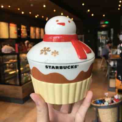 New Starbucks China 2017 Christmas Scarf Snowman Storage Can - Sold on eBay Jan, 10th 2020 for $28.88