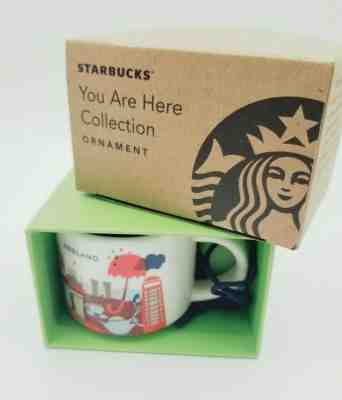 Starbucks England "You Are Here" Christmas Ornament Coffee Mug 2oz Demi Espresso - Sold on eBay Jan, 15th 2020 for $32.99